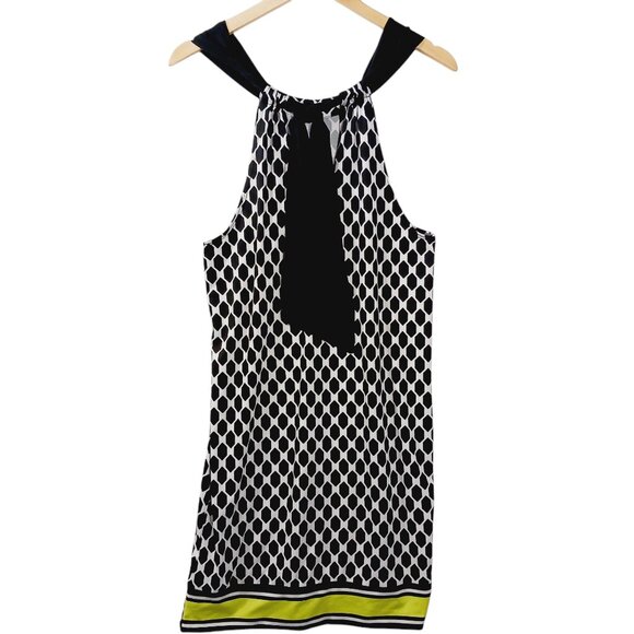 Mudd Pie, M (8 - 10) Halter, Tie Back Dress, Black & White Geometric Print - Picture 4 of 13